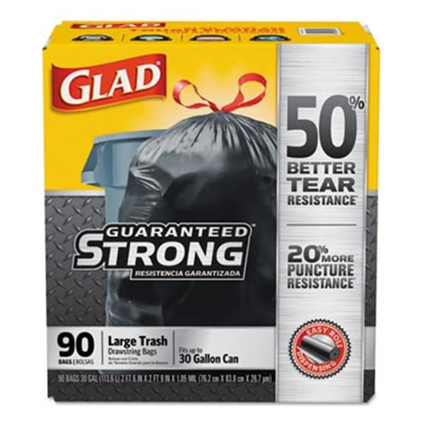 Clorox CLOROX SALES CO. CLO78952 Drawstring Large Trash Bags; Black 78952 - main